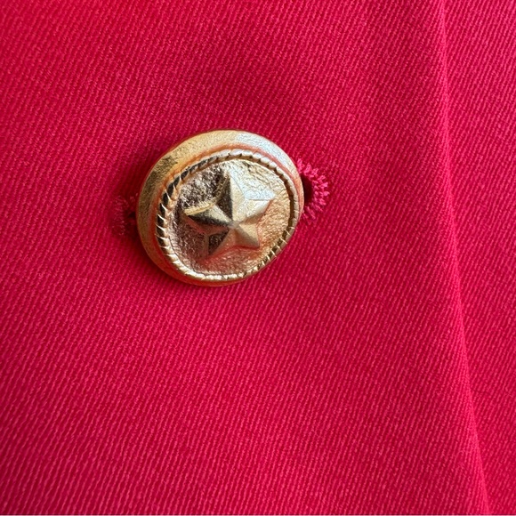 Escada Margaretha Ley Wool Vtg 80s 1980s Poppy Red Gold Nautical Blazer Jacket - Picture 7 of 14
